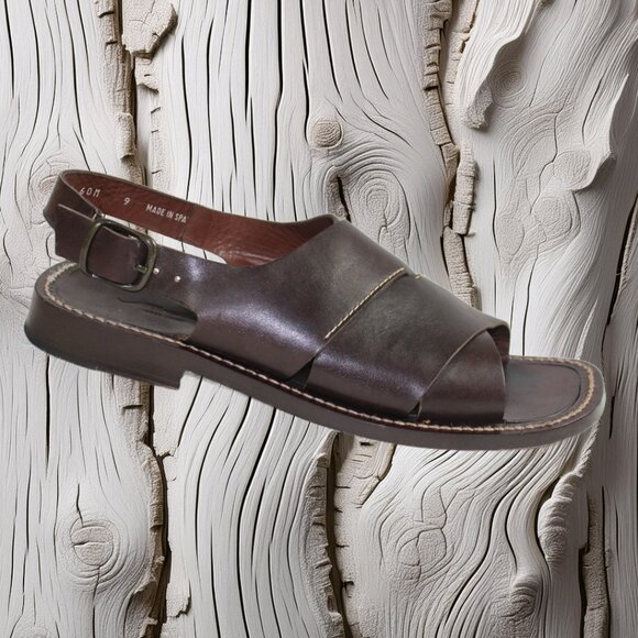 Mezlan Delhi Handmade In Spain Dark Brown Sandal Size 9 - Picture 4 of 12